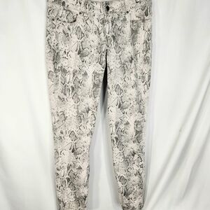 The Limited Denim 678 Grey & White Snakeskin Print 5 Pocket Skinny Jeans Size 6